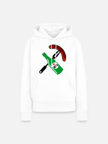 Bier- und Wurst-Logo - Frauen Premium Bio Hoodie - Weiß