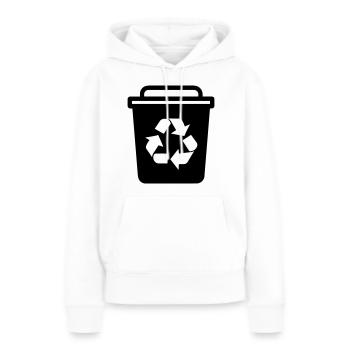 poubelle - Sweat à capuche Premium bio Femme - blanc - Devant - Julia (174cm)