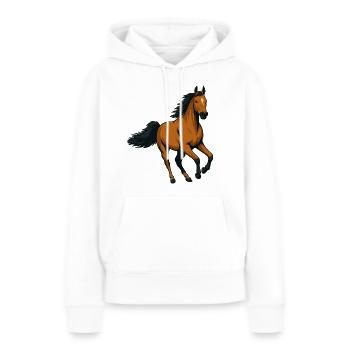 Étalon ambré au galop - Sweat à capuche Premium bio Femme - blanc - Devant - Julia (174cm)