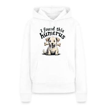 J’ai trouvé cet humérus - Sweat à capuche Premium bio Femme - blanc - Devant - Julia (174cm)