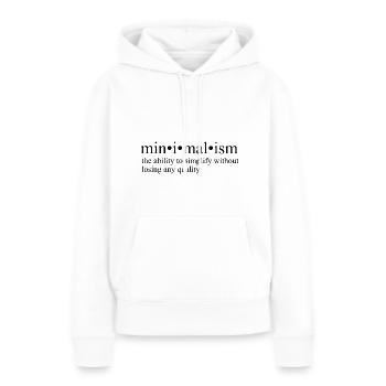 Minimalisme - Sweat à capuche Premium bio Femme - blanc - Devant - Julia (174cm)