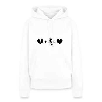 Heart Broken Heart and Football 2 - - Women’s Premium Organic Hoodie - white - Front - Julia (174cm)