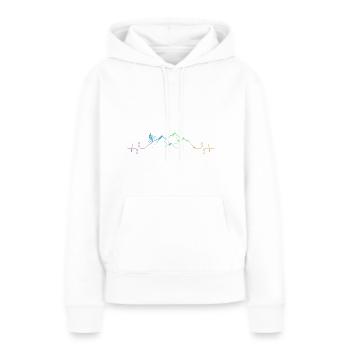 Mountain bikers on mountain - - Women’s Premium Organic Hoodie - white - Front - Julia (174cm)