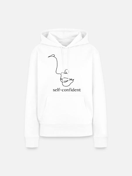 Self-confident - Frauen Premium Bio Hoodie - Weiß