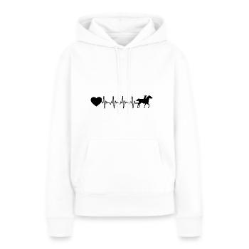 Cœur battant du cœur et cheval - (2) - Sweat à capuche Premium bio Femme - blanc - Devant - Julia (174cm)