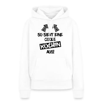 Köchin Kochen Lustiges Geschenk - Frauen Premium Bio Hoodie - Weiß - Vorne - Julia (174cm)