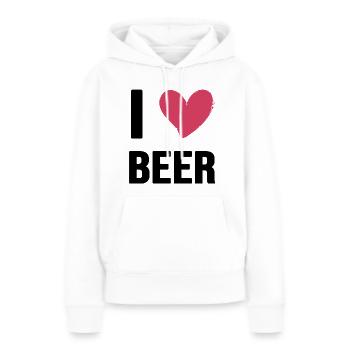 bière toast biergarten j’adore la bière - Sweat à capuche Premium bio Femme - blanc - Devant - Julia (174cm)
