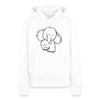 suess Elefant - Frauen Premium Bio Hoodie - Weiß - Vorne - Julia (174cm)
