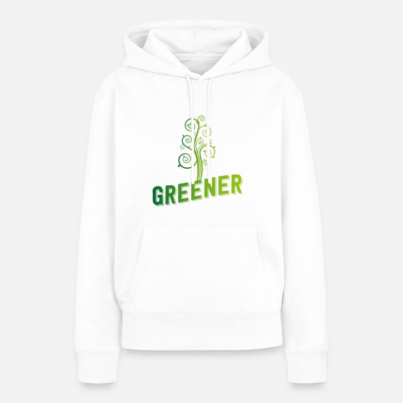 Greener - Plus vert - Sweat à capuche Premium bio Femme - blanc
