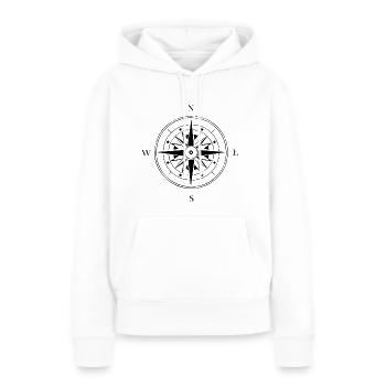 Kompass Nautik Segelboot Seefahrer - Frauen Premium Bio Hoodie - Weiß - Vorne - Julia (174cm)