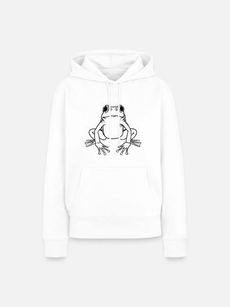 Frosch Amphibie Kröte - Frauen Premium Bio Hoodie - Weiß