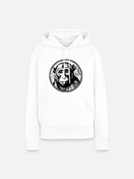 Affe Affen Affengesicht Dschungel - Frauen Premium Bio Hoodie - Weiß