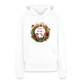 Magie de la vie - Sweat à capuche Premium bio Femme - blanc - Devant - Julia (174cm)