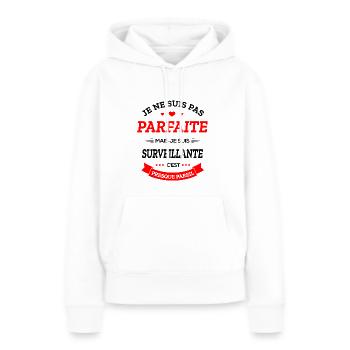 SURVEILLANTE PARFAITE - Sweat à capuche Premium bio Femme - blanc - Devant - Julia (174cm)