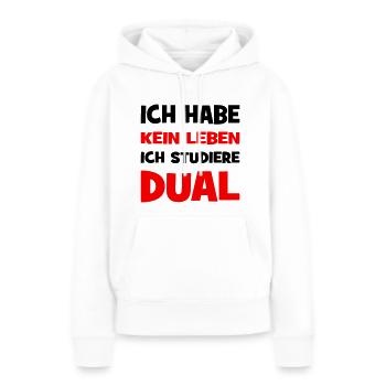 Duales Studium - Frauen Premium Bio Hoodie - Weiß - Vorne - Julia (174cm)