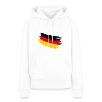 Deutscher Deutsche Flagge Deutschlandfahne Vintage - Frauen Premium Bio Hoodie - Weiß - Vorne - Julia (174cm)
