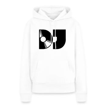 DJ Schallplatte Typografie - Frauen Premium Bio Hoodie - Weiß - Vorne - Julia (174cm)