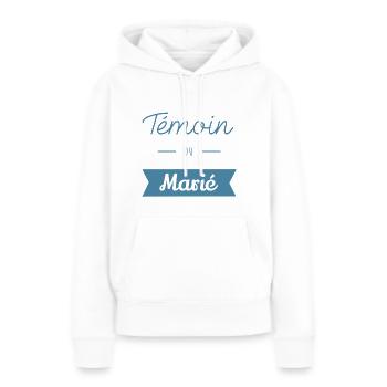 Témoin du marié - Sweat à capuche Premium bio Femme - blanc - Devant - Julia (174cm)