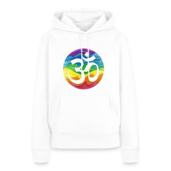 OM Kraft Yoga Chakra Farben - Frauen Premium Bio Hoodie - Weiß - Vorne - Julia (174cm)