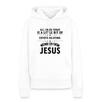 Conception de coyote pour les réacteurs de coyote - Sweat à capuche Premium bio Femme - blanc - Devant - Julia (174cm)