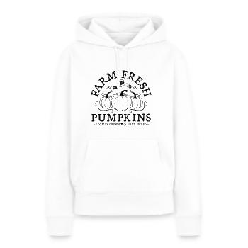 Citrouilles Cueillette Ferme Citrouilles fraîches Champ Jardin - Sweat à capuche Premium bio Femme - blanc - Devant - Julia (174cm)
