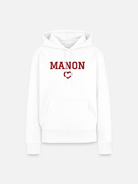 Manon Herz - Frauen Premium Bio Hoodie - Weiß