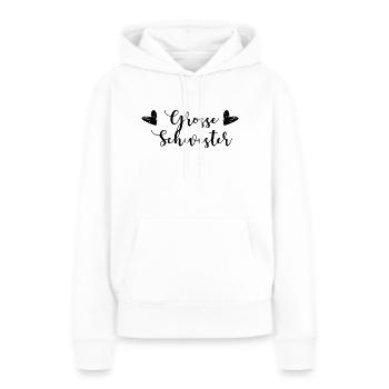 Grosse Schwester - Frauen Premium Bio Hoodie - Weiß - Vorne - Julia (174cm)