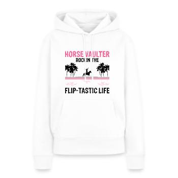 Conception de voûte et conception de chevaux de voûte - Sweat à capuche Premium bio Femme - blanc - Devant - Julia (174cm)