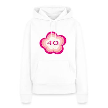 40 JAHRE. 40-JÄHRIGES JUBILÄUM. GEBURTSTAG 40 JAHRE. 40 - Frauen Premium Bio Hoodie - Weiß - Vorne - Julia (174cm)