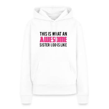 Sister - Sweat à capuche Premium bio Femme - blanc - Devant - Julia (174cm)