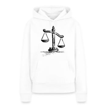 Scale of Justice, hand-drawn, pencil - Women’s Premium Organic Hoodie - white - Front - Julia (174cm)