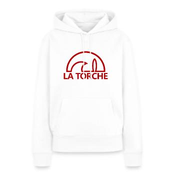 La Torche soleil planche de surf rouge minimaliste - Sweat à capuche Premium bio Femme - blanc - Devant - Julia (174cm)