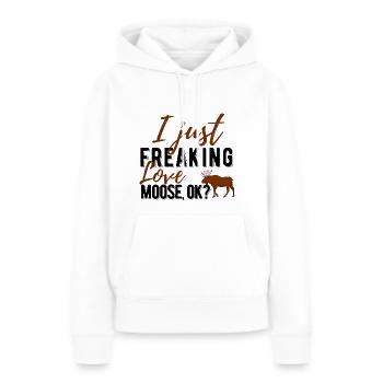 Elch - Frauen Premium Bio Hoodie - Weiß - Vorne - Julia (174cm)
