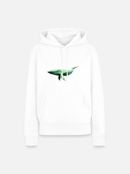 Origami Whale - Frauen Premium Bio Hoodie - Weiß