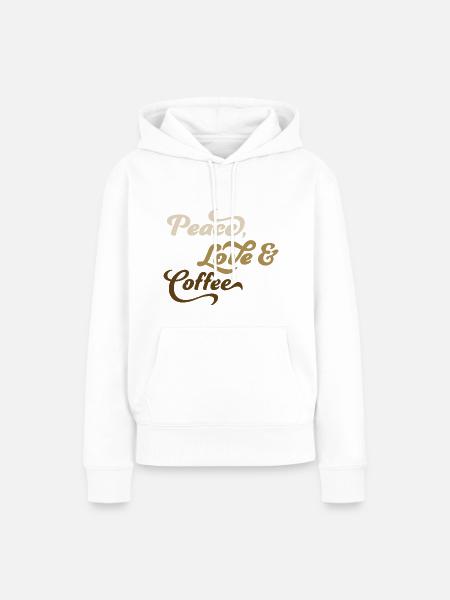 Kaffee - Frauen Premium Bio Hoodie - Weiß