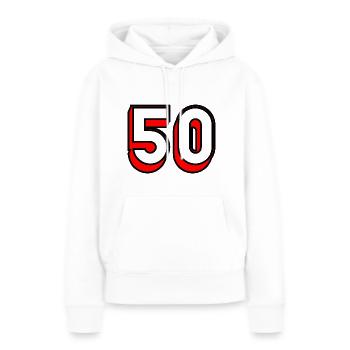 50. HERZLICHEN GLÜCKWUNSCH ZUM GEBURTSTAG. ALLES GUTE ZUM GEBURTSTAG! - Frauen Premium Bio Hoodie - Weiß - Vorne - Julia (174cm)