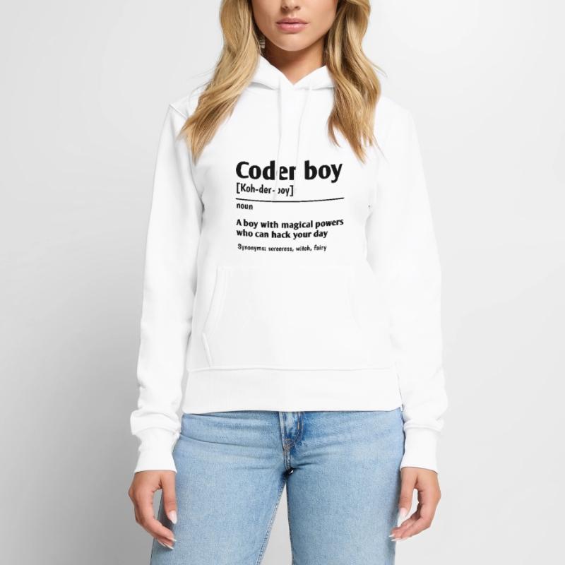 Coder Boy Definition Noun Software Developer Progr Frauen Premium Bio Hoodie