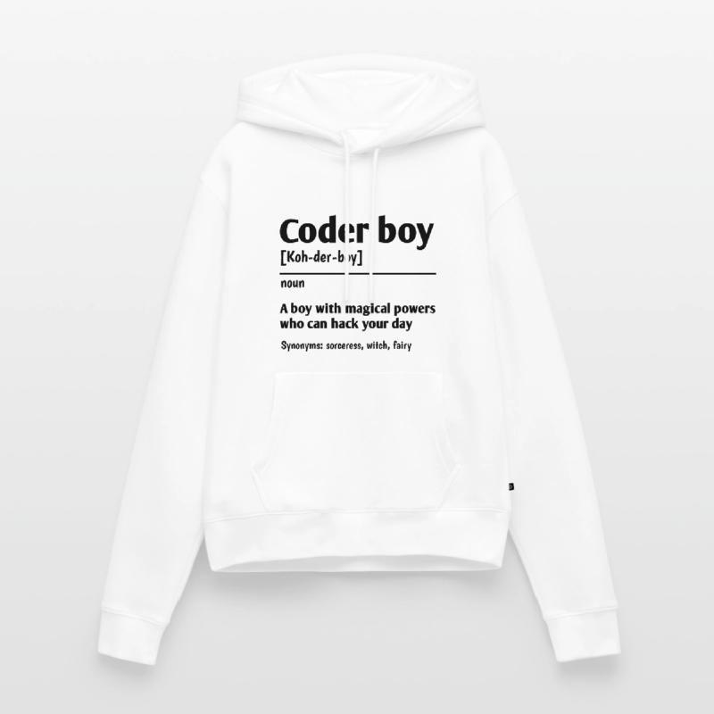 Coder Boy Definition Noun Software Developer Progr Frauen Premium Bio Hoodie