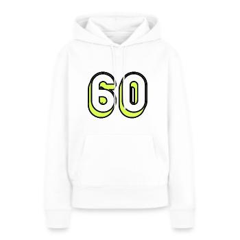 60. 60 JAHRE. 60-JÄHRIGES JUBILÄUM. JUBILÄUM 60 JAHRE - Frauen Premium Bio Hoodie - Weiß - Vorne - Julia (174cm)