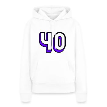 40. 40 JAHRE. 40-jähriges Jubiläum. GEBURTSTAG 40 JAHRE. - Frauen Premium Bio Hoodie - Weiß - Vorne - Julia (174cm)