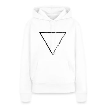 Triangle - Sweat à capuche Premium bio Femme - blanc - Devant - Julia (174cm)