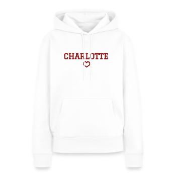 Charlotte cœur - Sweat à capuche Premium bio Femme - blanc - Devant - Julia (174cm)