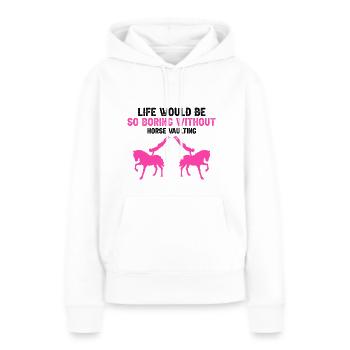Conception de voûte et conception de chevaux de voûte - Sweat à capuche Premium bio Femme - blanc - Devant - Julia (174cm)