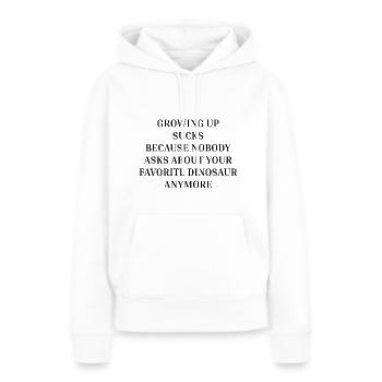 grandir suce Dinosaure - Sweat à capuche Premium bio Femme - blanc - Devant - Julia (174cm)