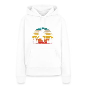 Retro Sun et pompier - - Sweat à capuche Premium bio Femme - blanc - Devant - Julia (174cm)