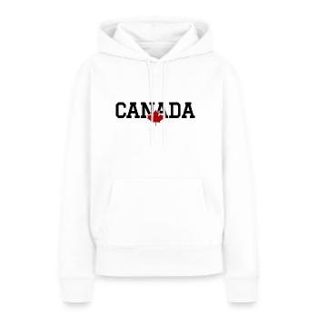 CANADA - Feuille d'érable - Sweat à capuche Premium bio Femme - blanc - Devant - Julia (174cm)