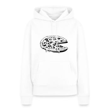 Pizza Restauration rapide Pizzeria - Sweat à capuche Premium bio Femme - blanc - Devant - Julia (174cm)