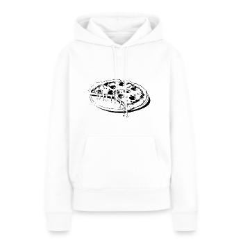 Pizza Restauration rapide Pizzeria - Sweat à capuche Premium bio Femme - blanc - Devant - Julia (174cm)