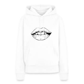Lippen Mund Kussmund - Frauen Premium Bio Hoodie - Weiß - Vorne - Julia (174cm)