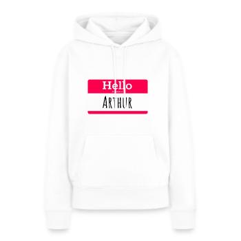 ARTHUR - Frauen Premium Bio Hoodie - Weiß - Vorne - Julia (174cm)